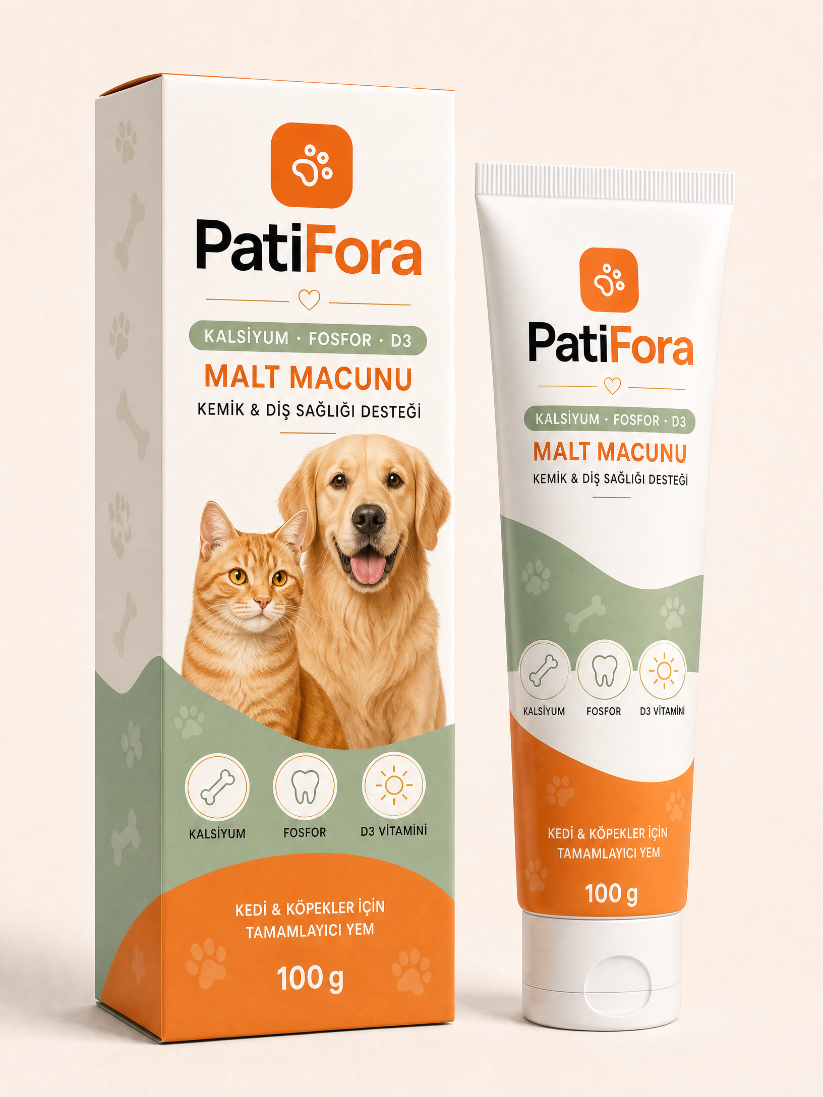 PatiFora Kalsiyum - Fosfor – D3 premium 3D packaging