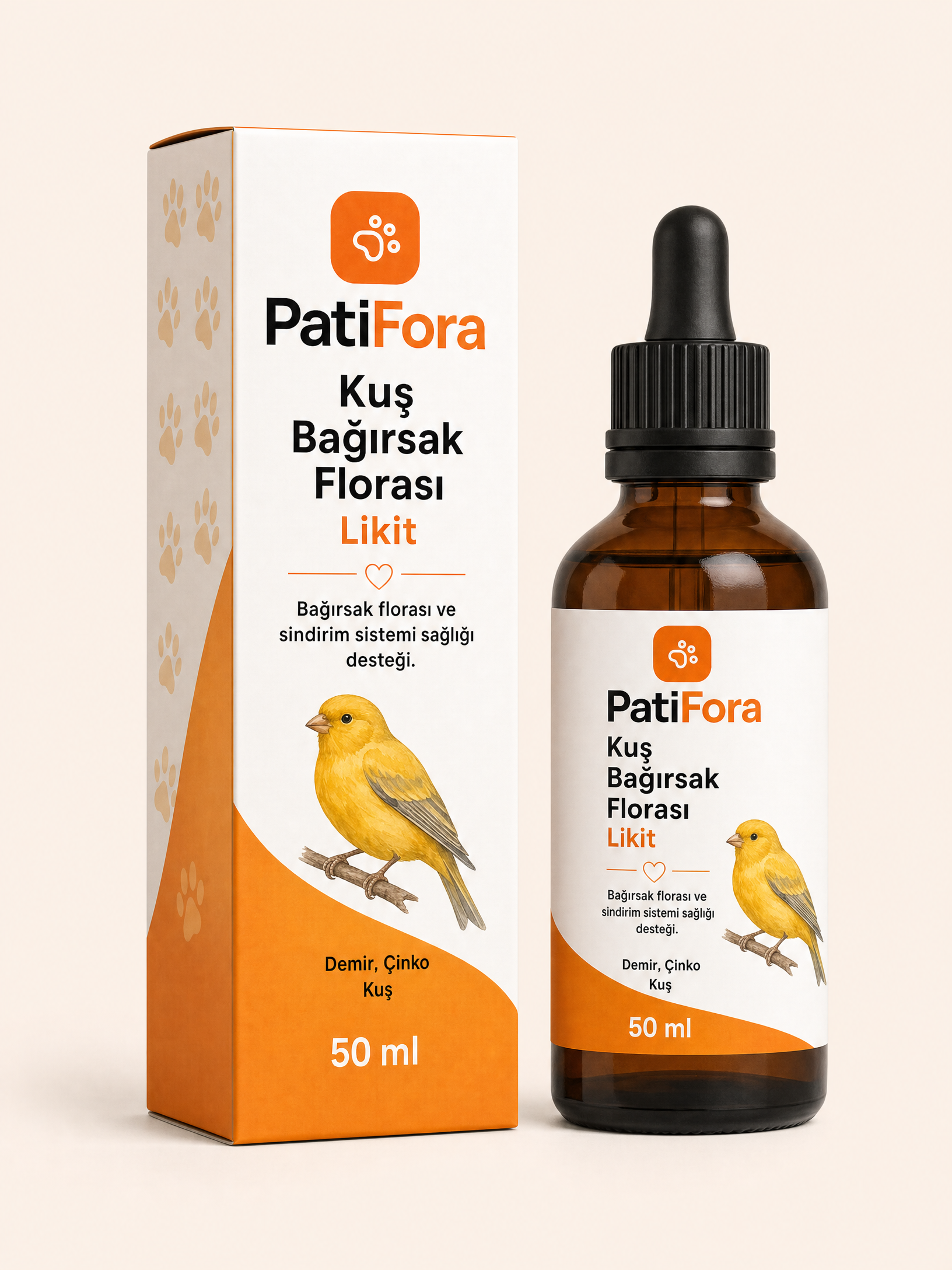 PatiFora Bird Digestive & Intestinal Flora Support - 50 ml premium 3D packaging