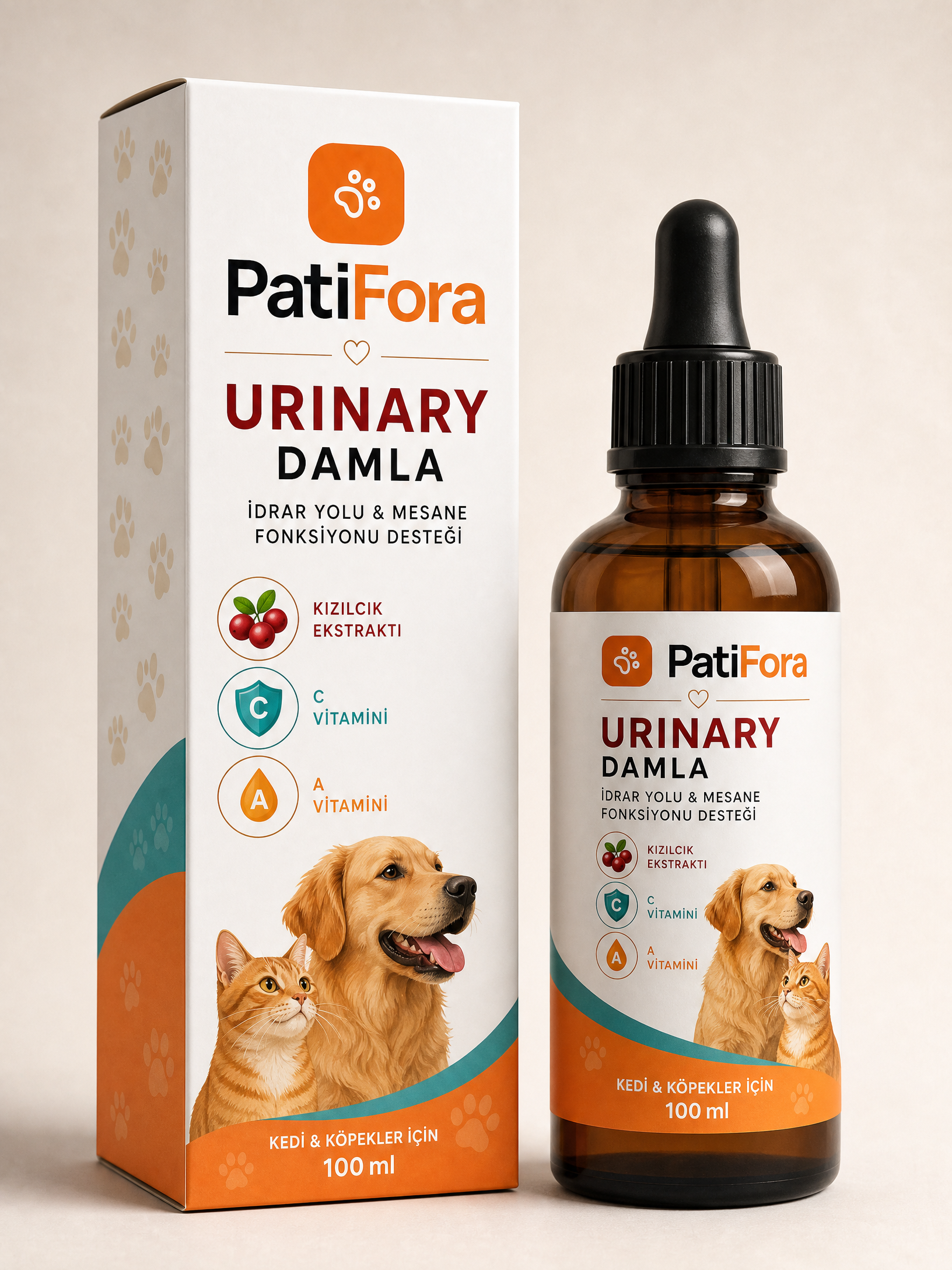 PatiFora Urinary Health Support premium 3D packaging