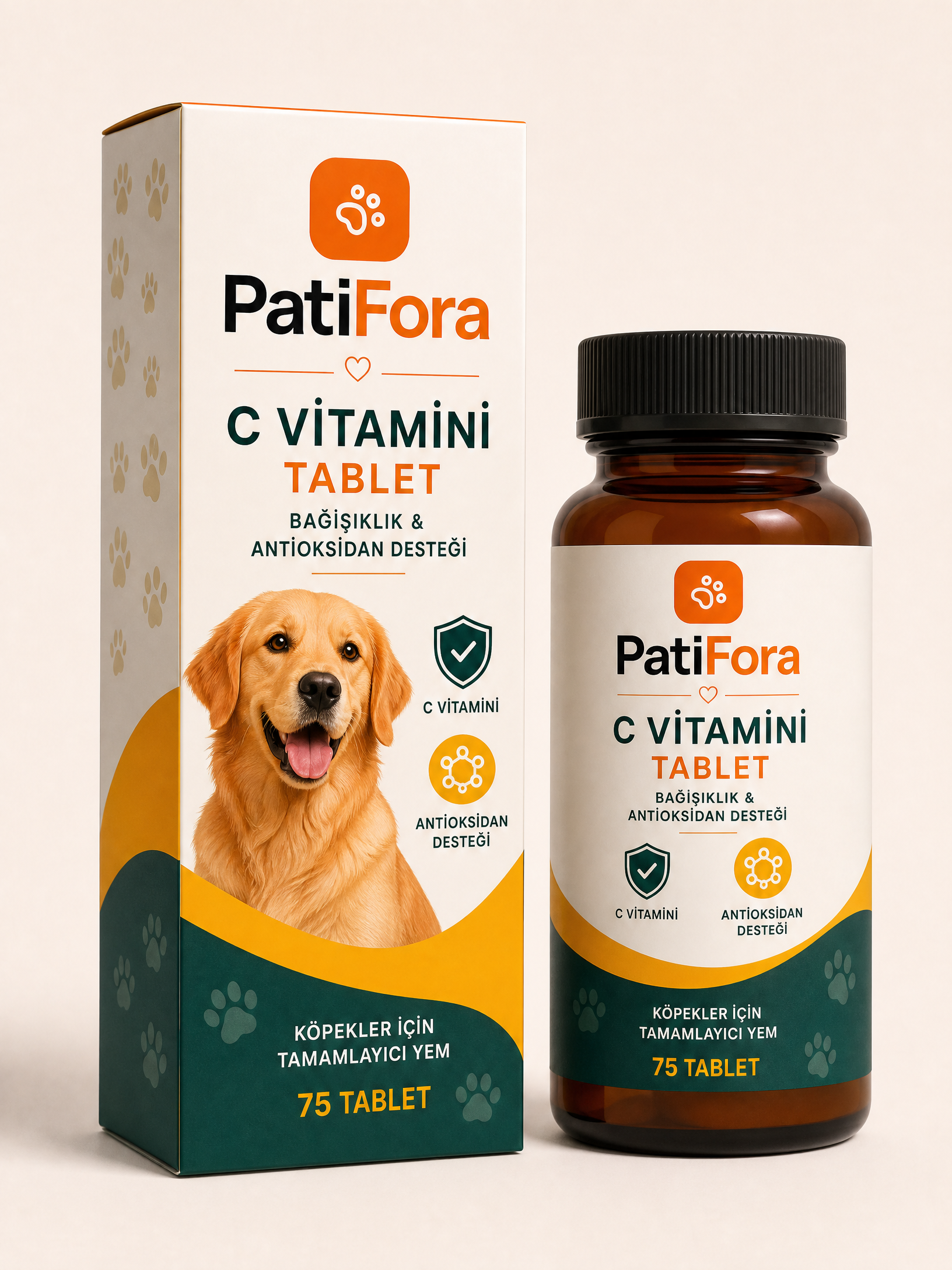 PatiFora Vitamin C Antioxidant Support premium 3D packaging