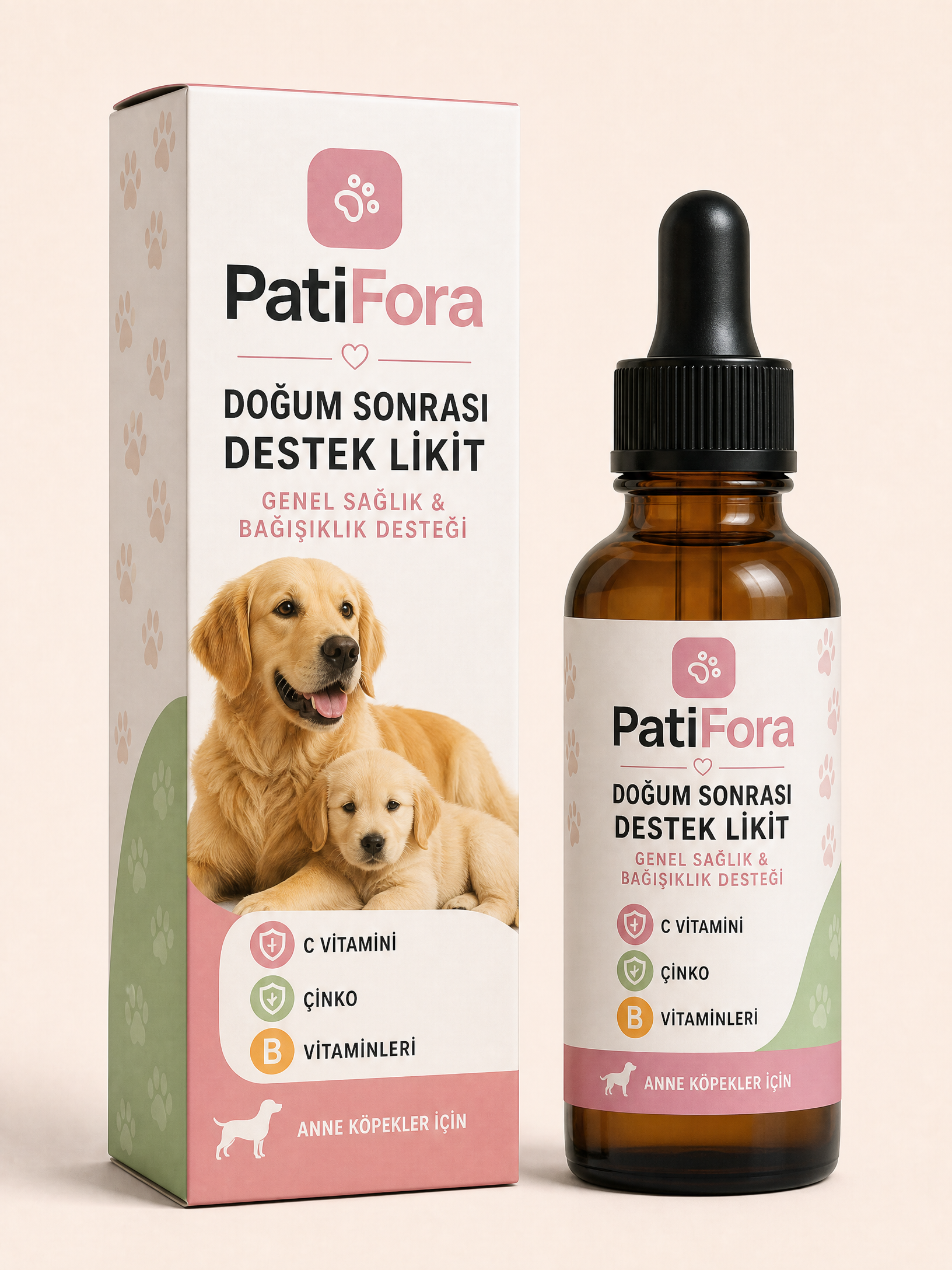 PatiFora Post-Pregnancy Recovery Support for Köpek premium 3D packaging