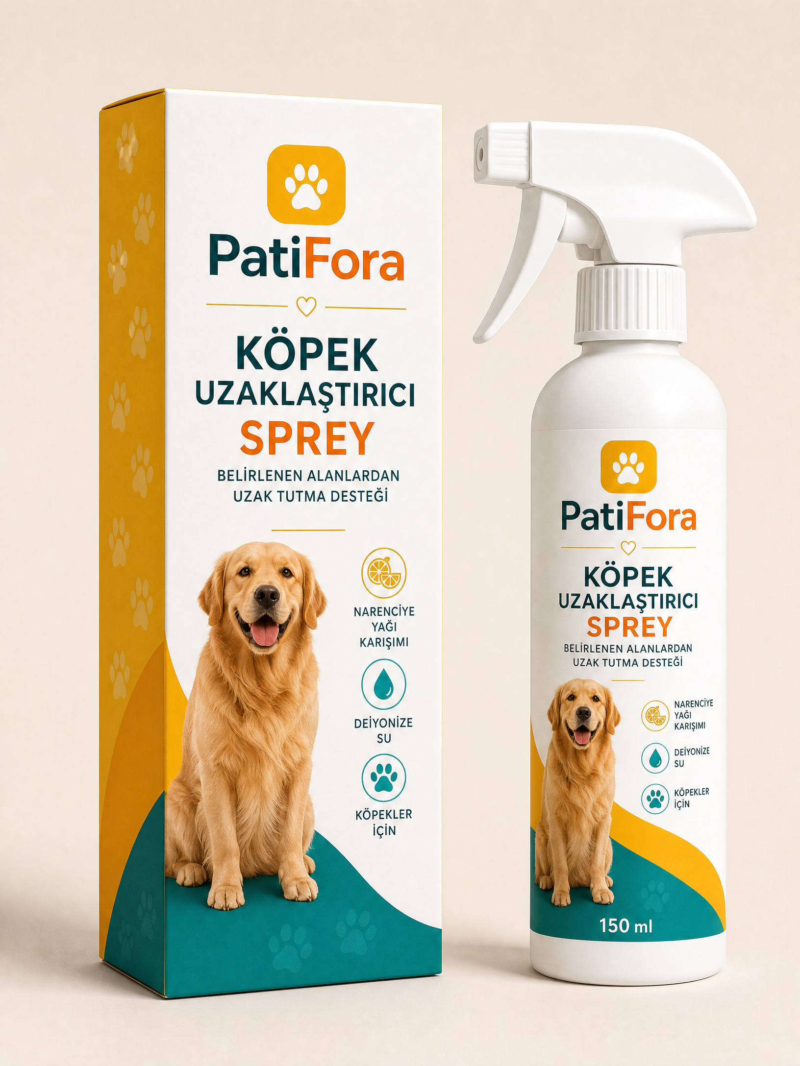 PatiFora Keep Off Dogs Training Spray - 150 ml premium 3D packaging