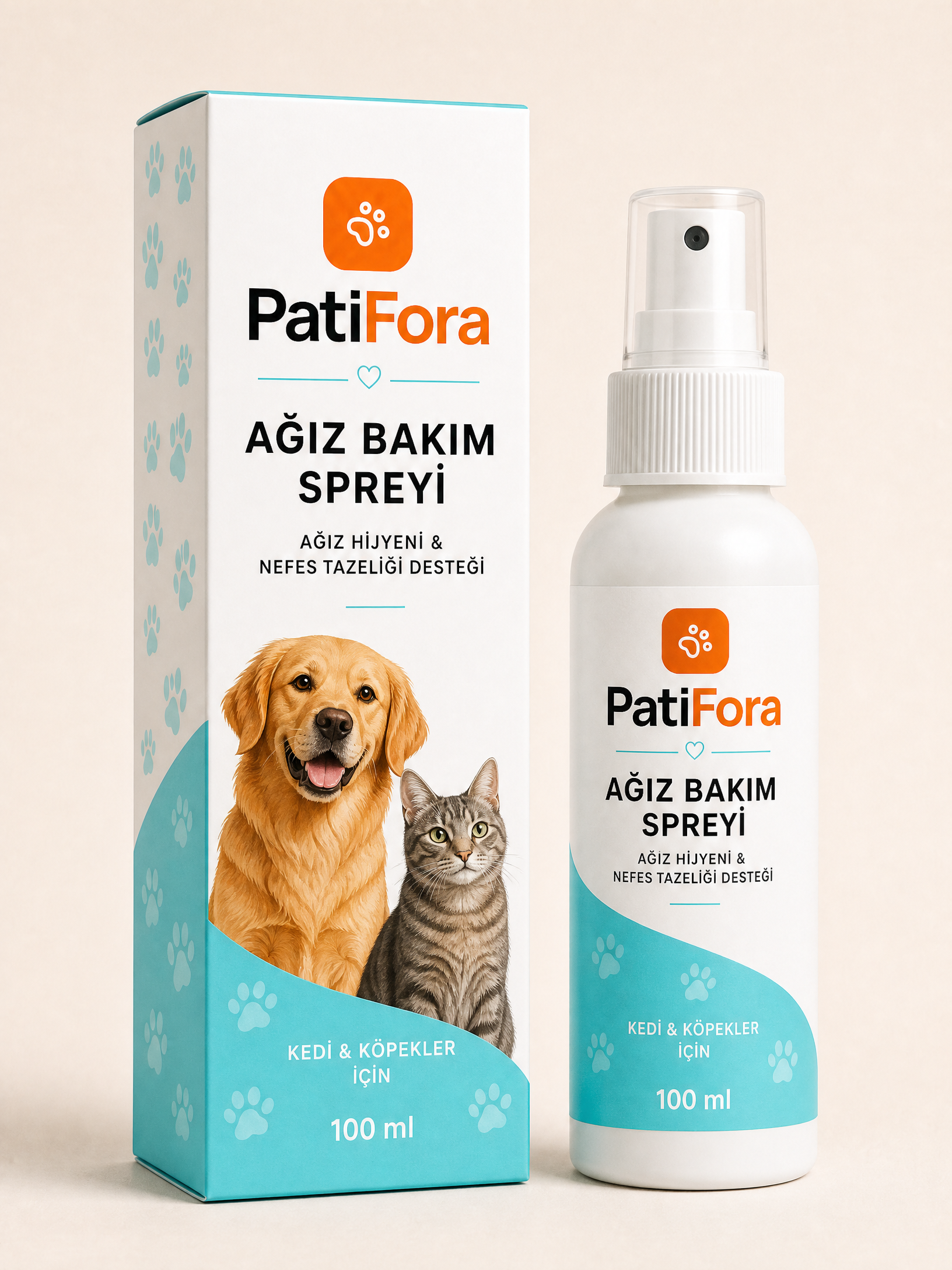 PatiFora Oral Care Spray for Pets - 100 ml premium 3D packaging