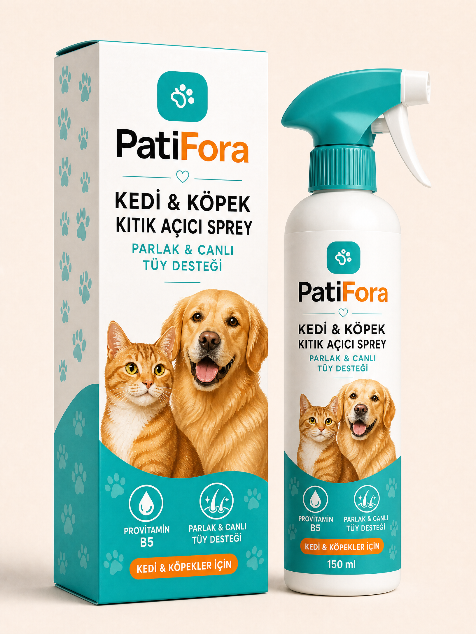 PatiFora Detangler Spray for Pets - 150 ml premium 3D packaging