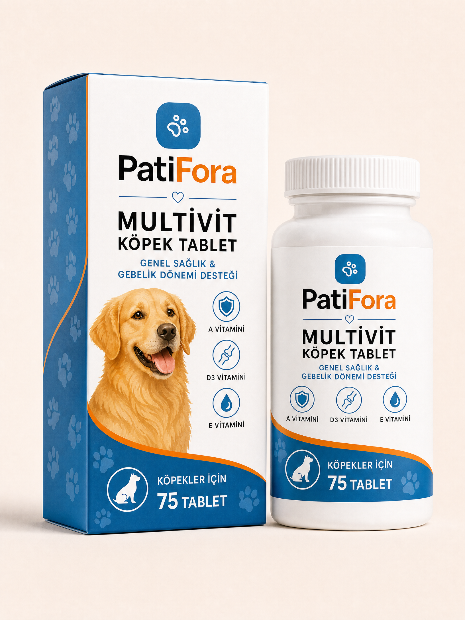 PatiFora Puppy & Mother Support premium 3D packaging