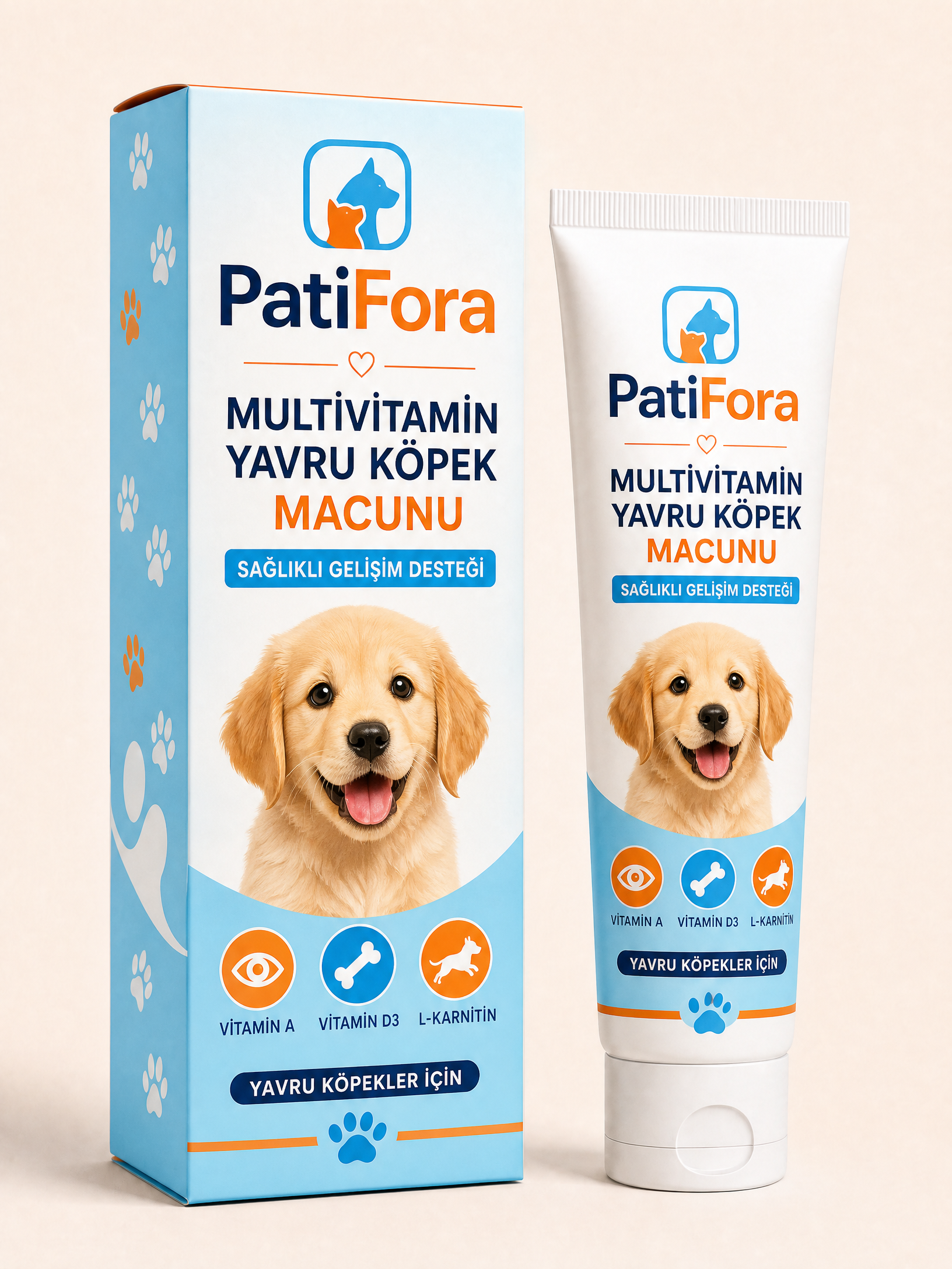 PatiFora Multivitamin Puppy Kutulu premium 3D packaging