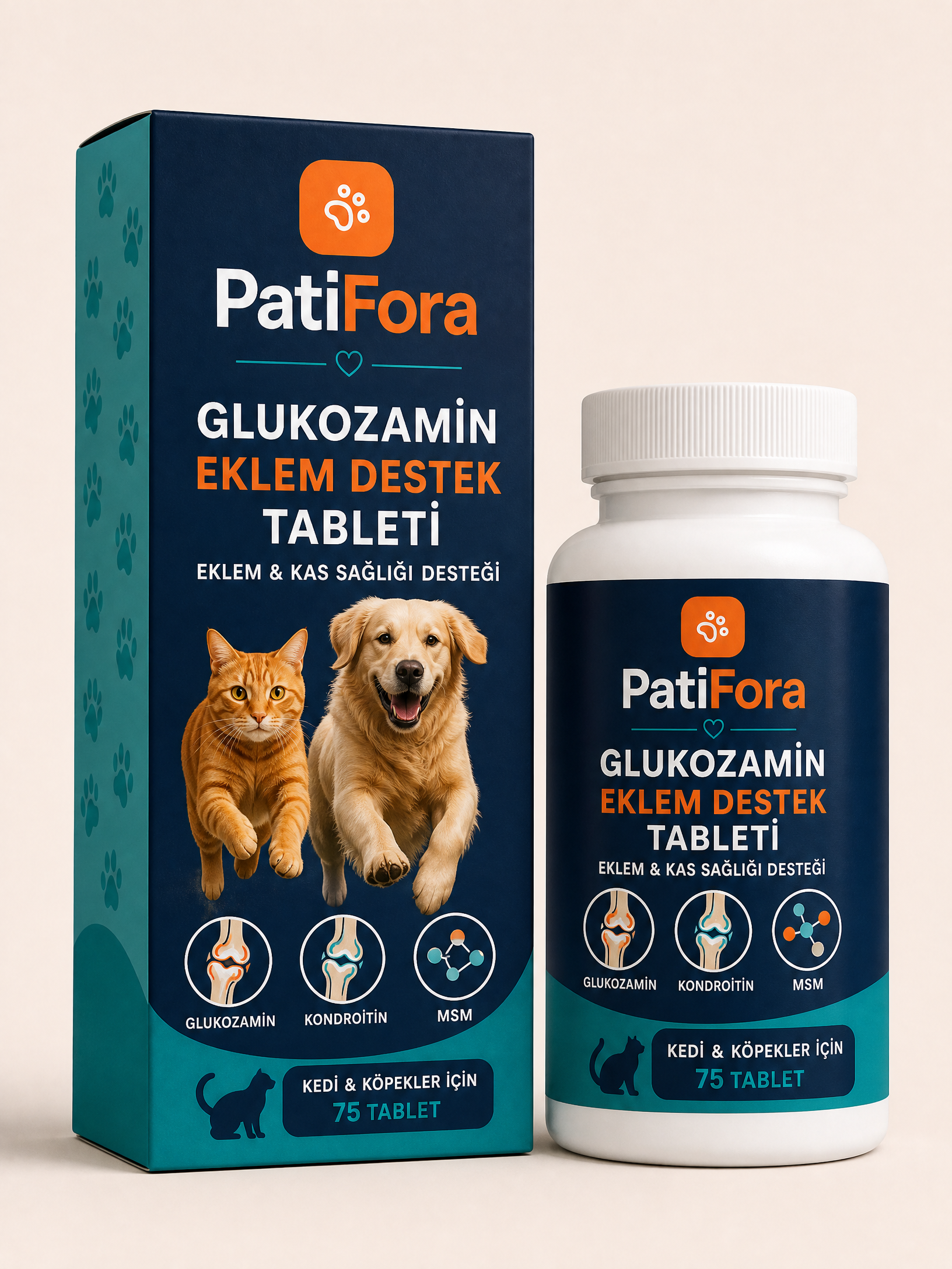 PatiFora Glucosamine & Chondroitin Joint Support premium 3D packaging