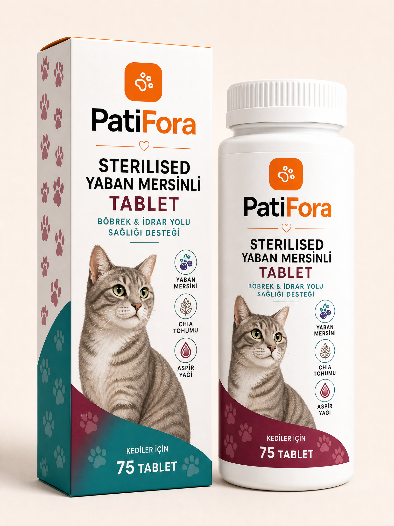 PatiFora Sterilized Cat Support premium 3D packaging