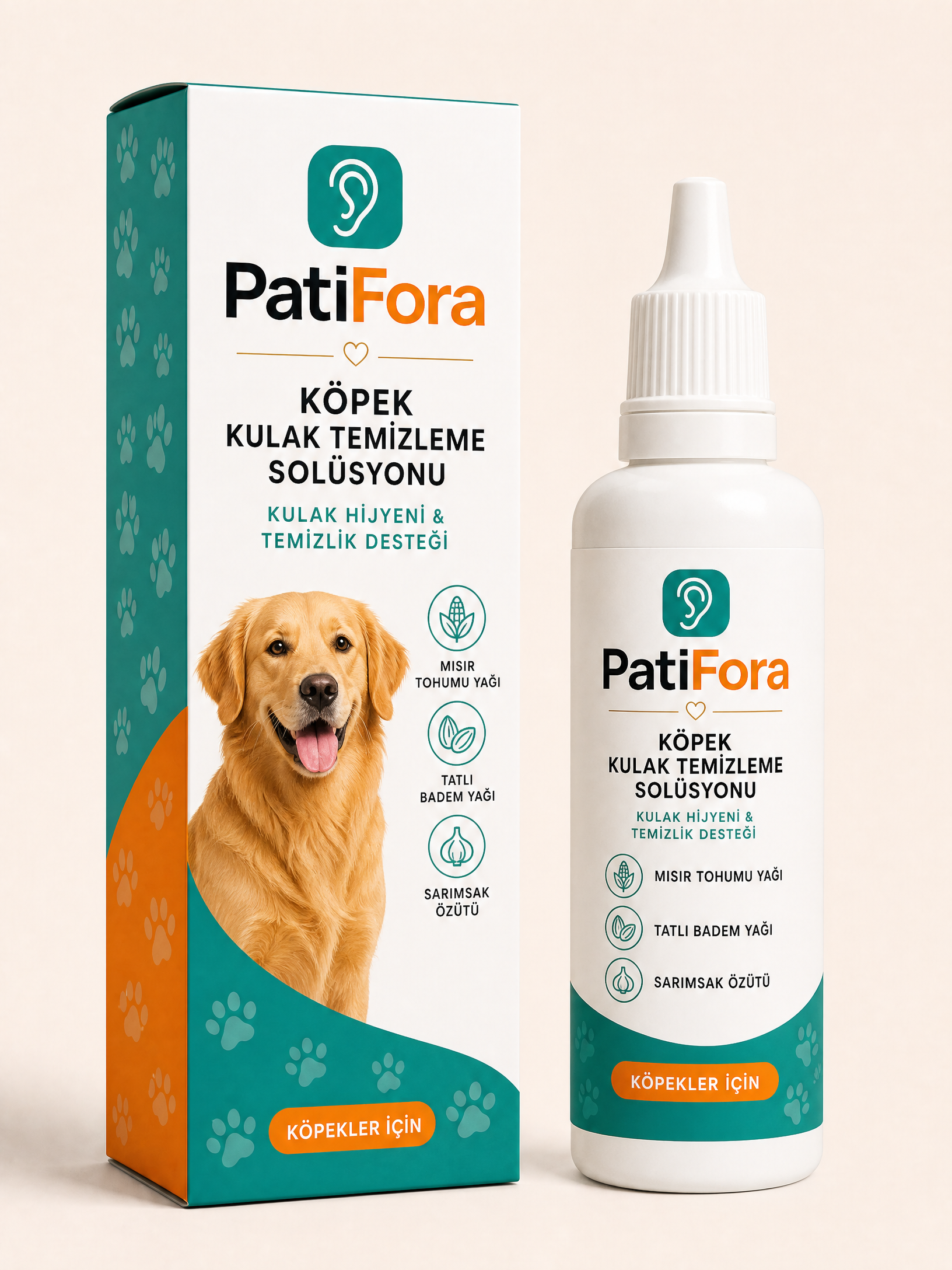PatiFora Ear Cleaning Solution for Dogs - 50 ml premium 3D packaging