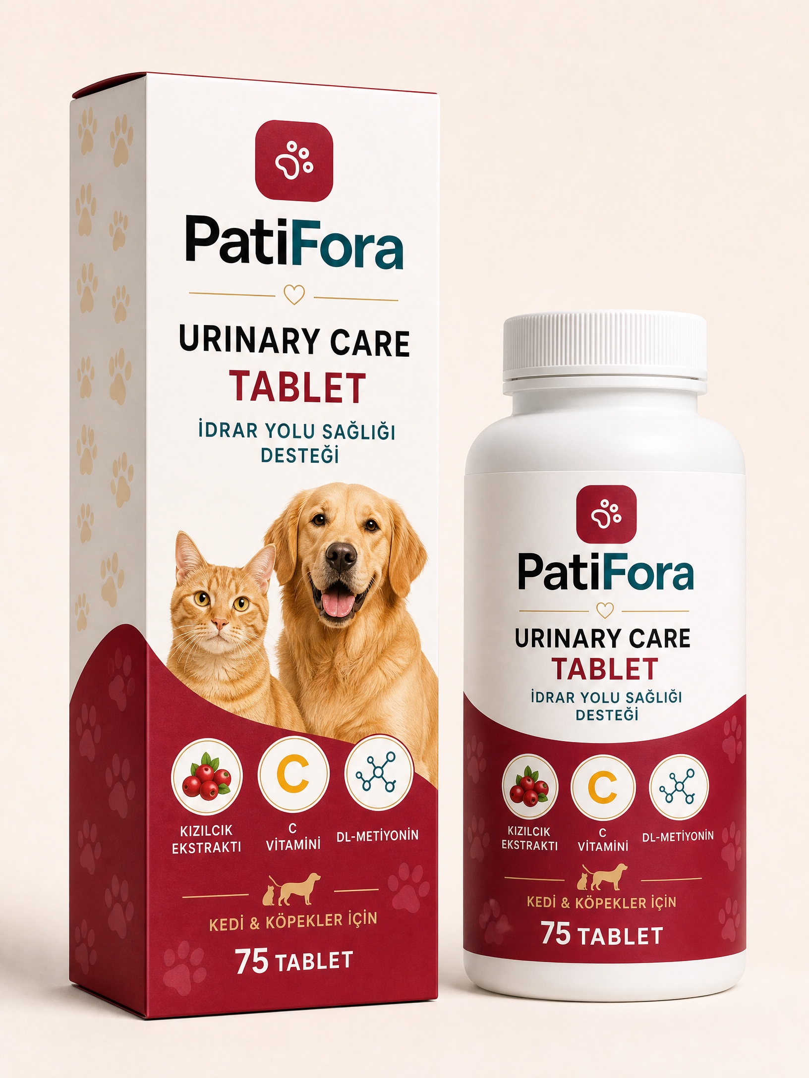 PatiFora Urinary & Kidney Support premium 3D packaging