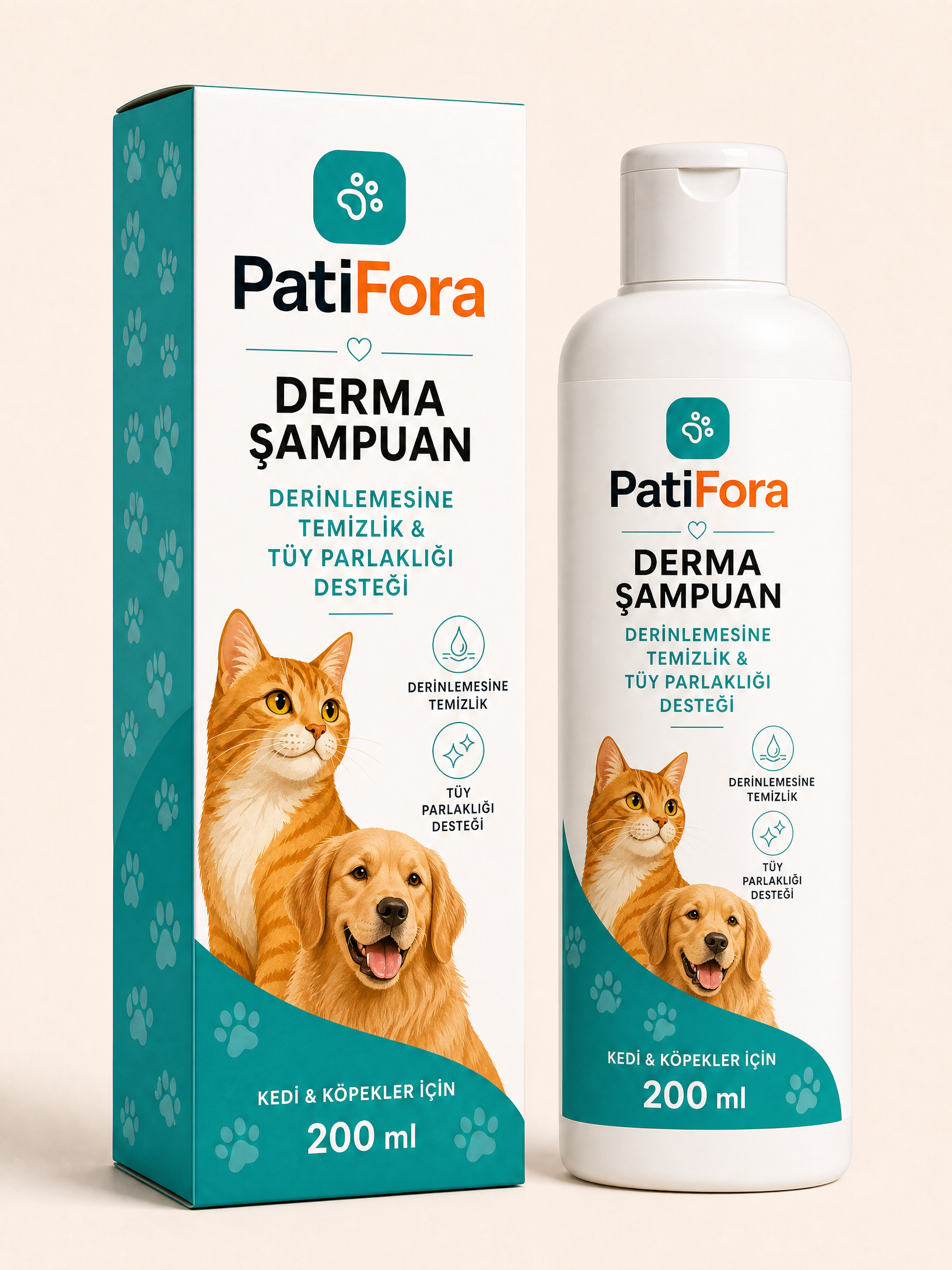 PatiFora Dermatological Shampoo for Dogs - 200 ml premium 3D packaging