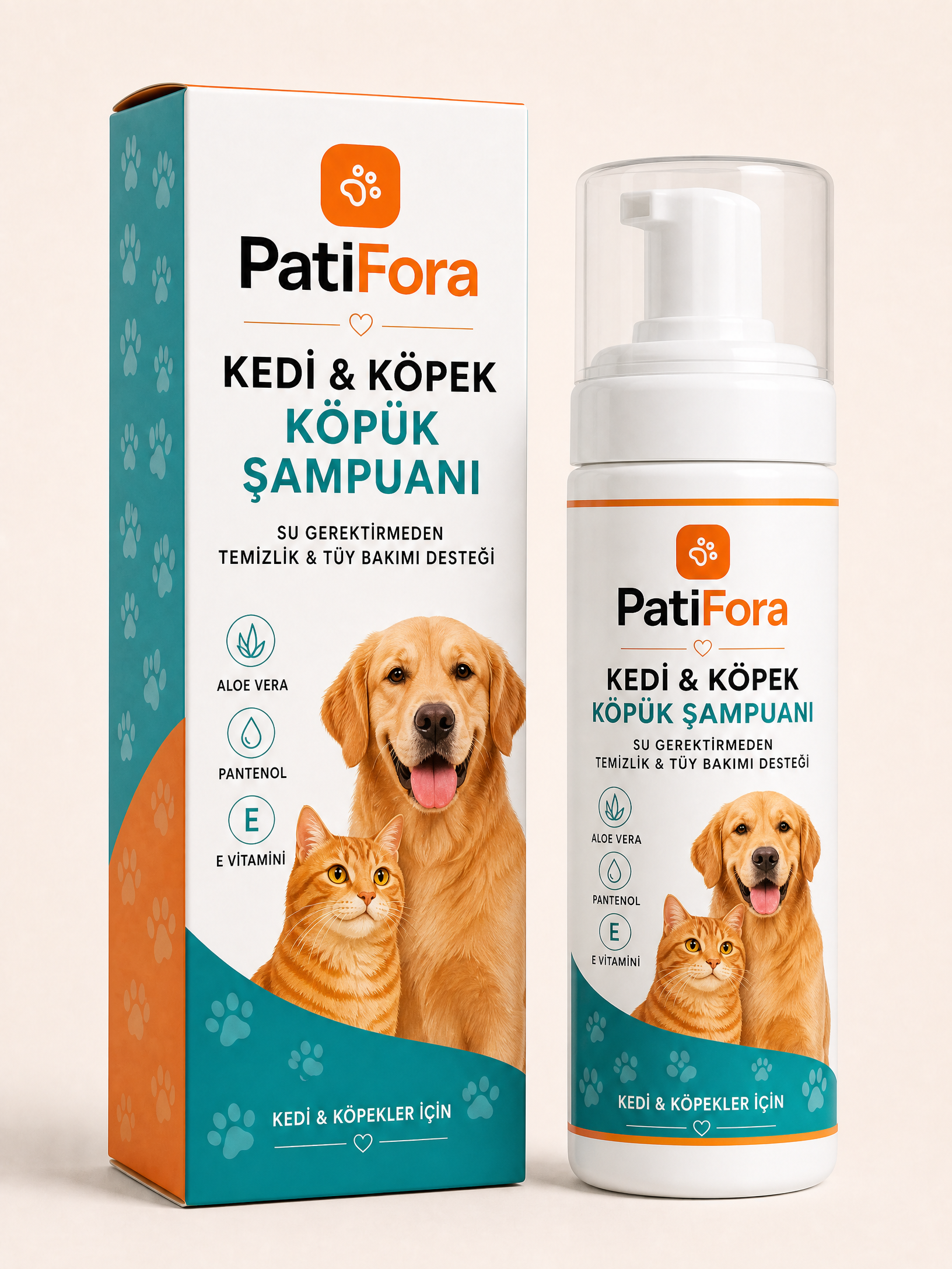 PatiFora Foam Shampoo for Pets - 200 ml premium 3D packaging