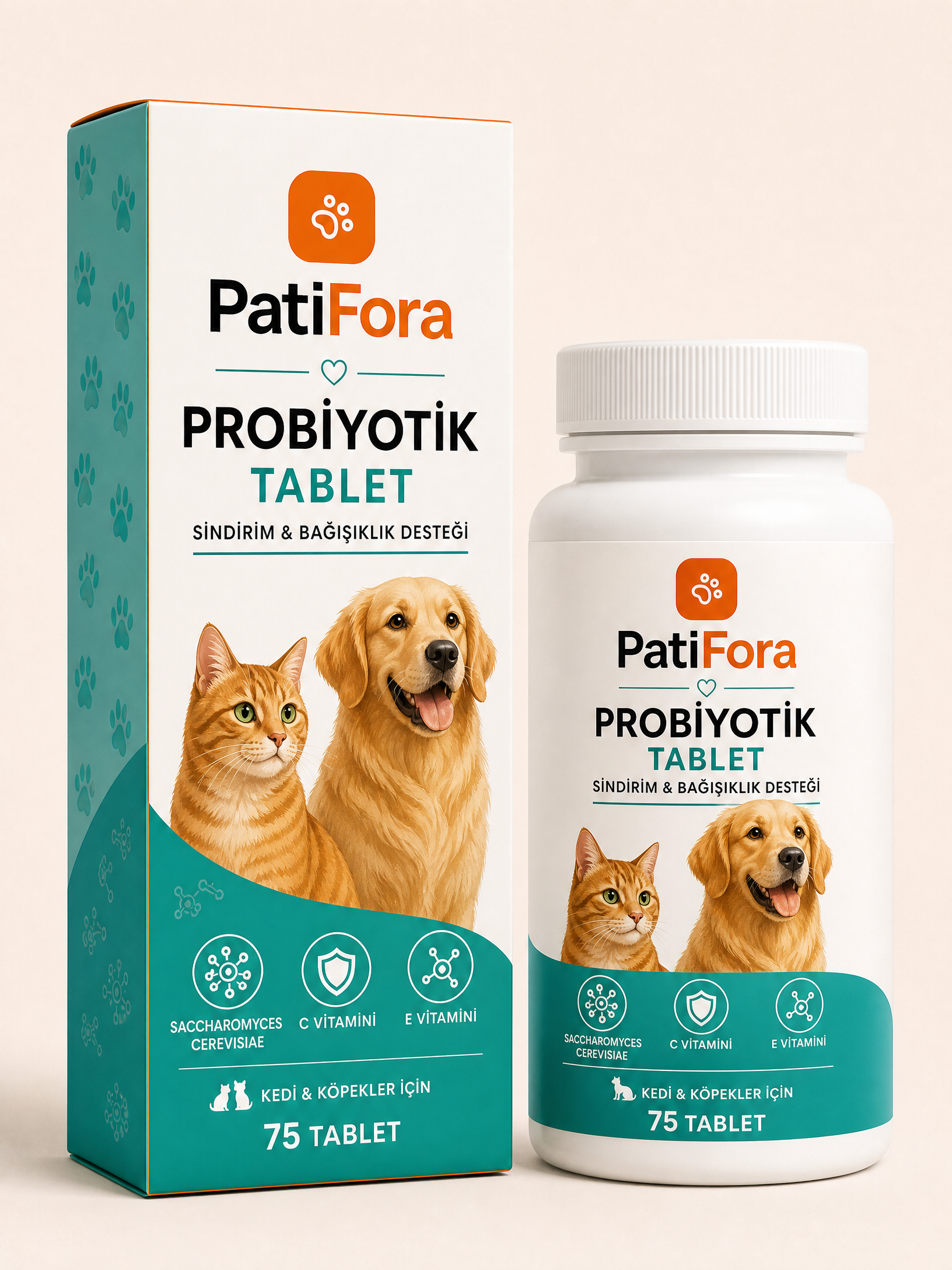 PatiFora Probiotic Gut Support premium 3D packaging