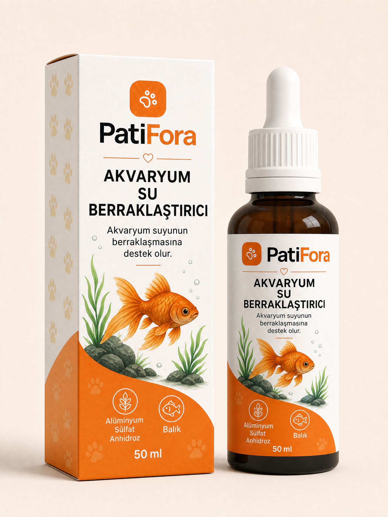 PatiFora Aquarium Water Clarifier - 50 ml premium 3D packaging