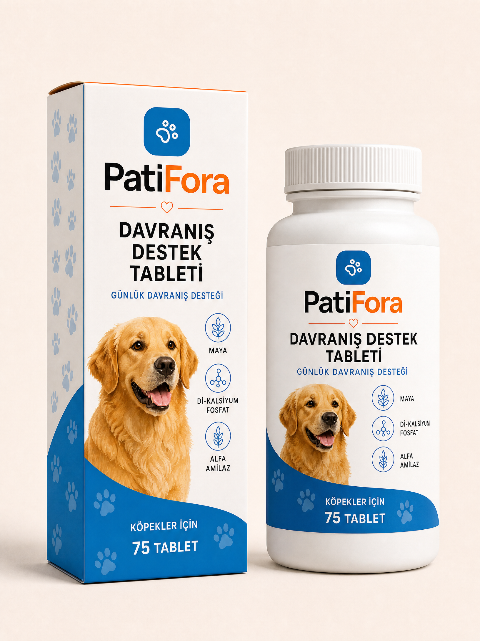 PatiFora Stool Eating Deterrent Support premium 3D packaging