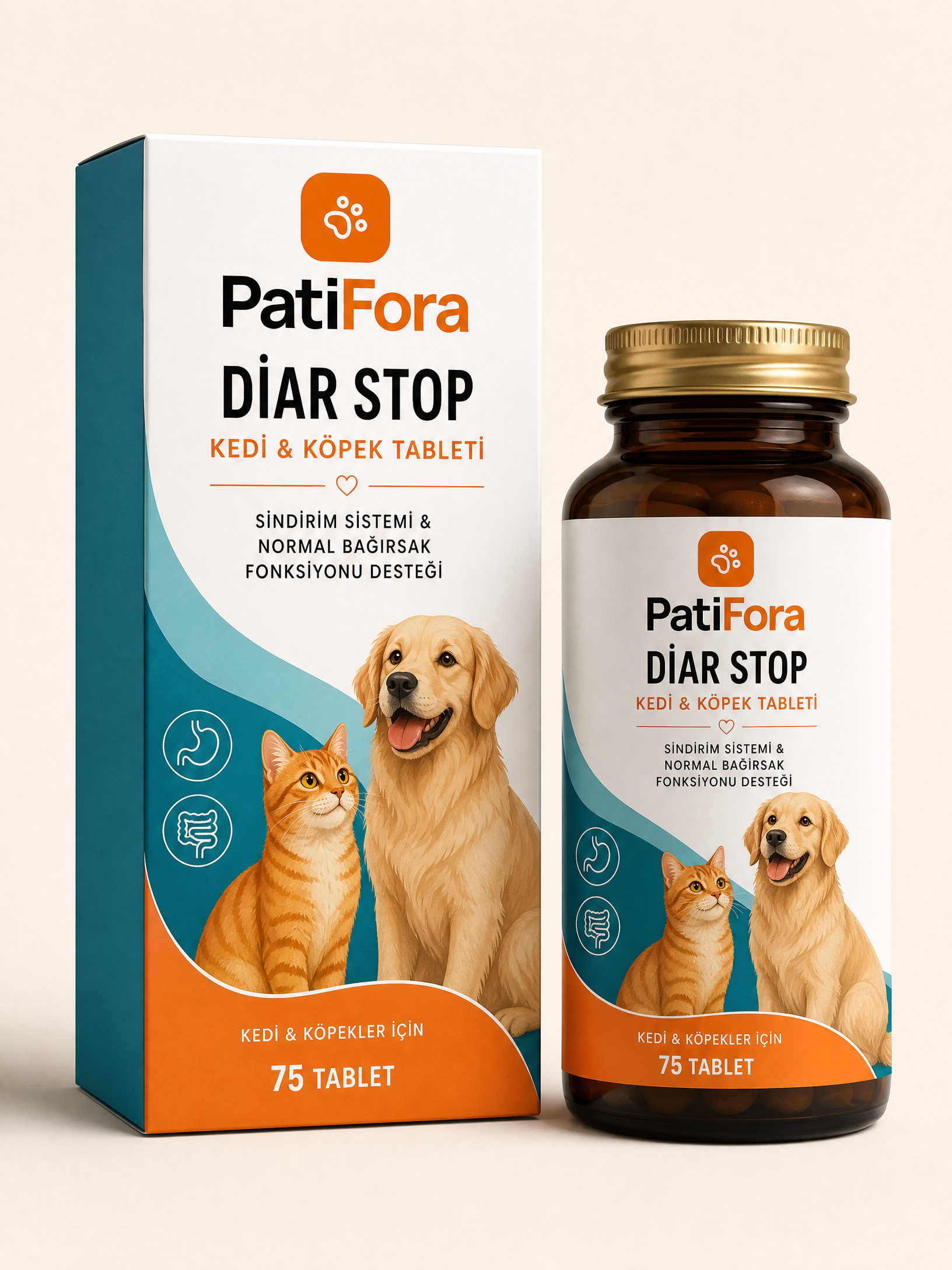 PatiFora Digestive Balance Support premium 3D packaging