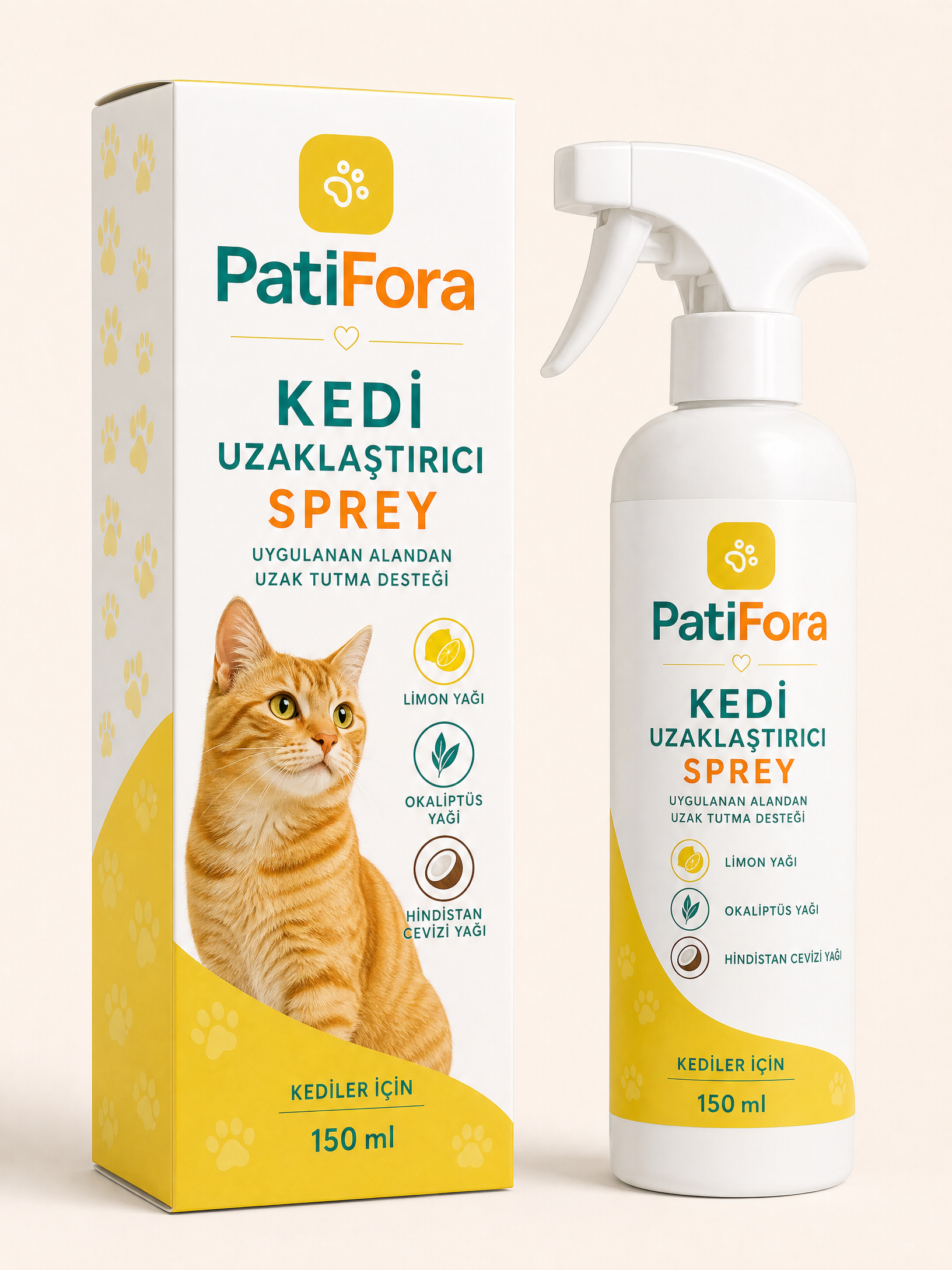 PatiFora Keep Off Cats Training Spray - 150 ml premium 3D packaging