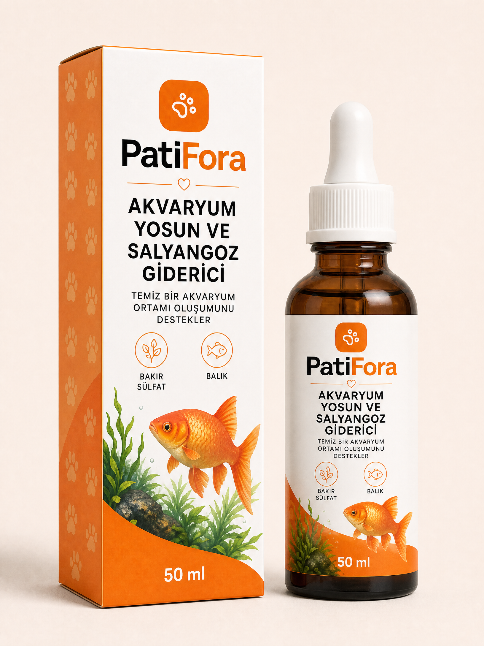PatiFora Aquarium Algae & Snail Control - 50 ml premium 3D packaging