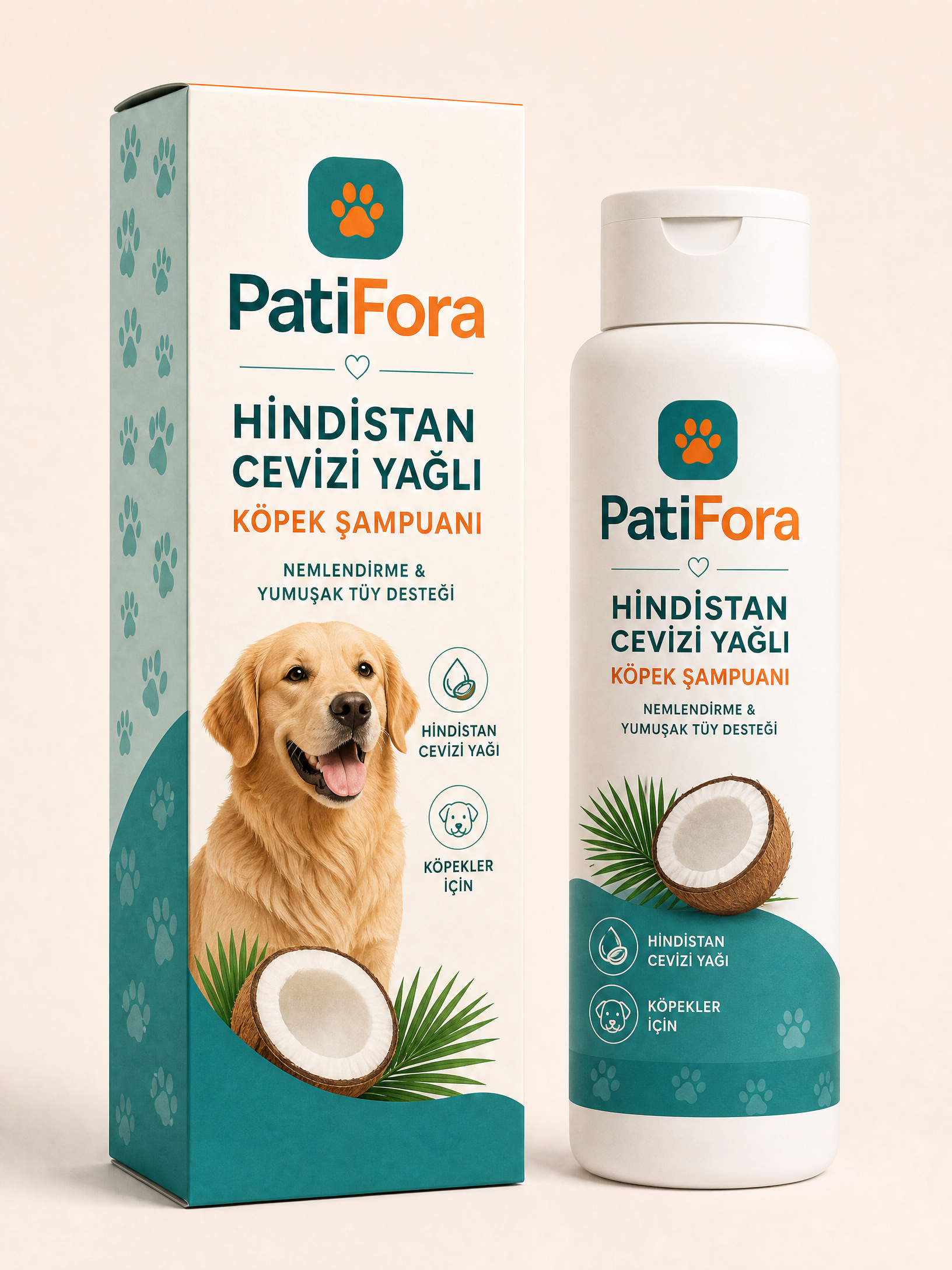 PatiFora Coconut Shampoo for Dogs - 200 ml premium 3D packaging