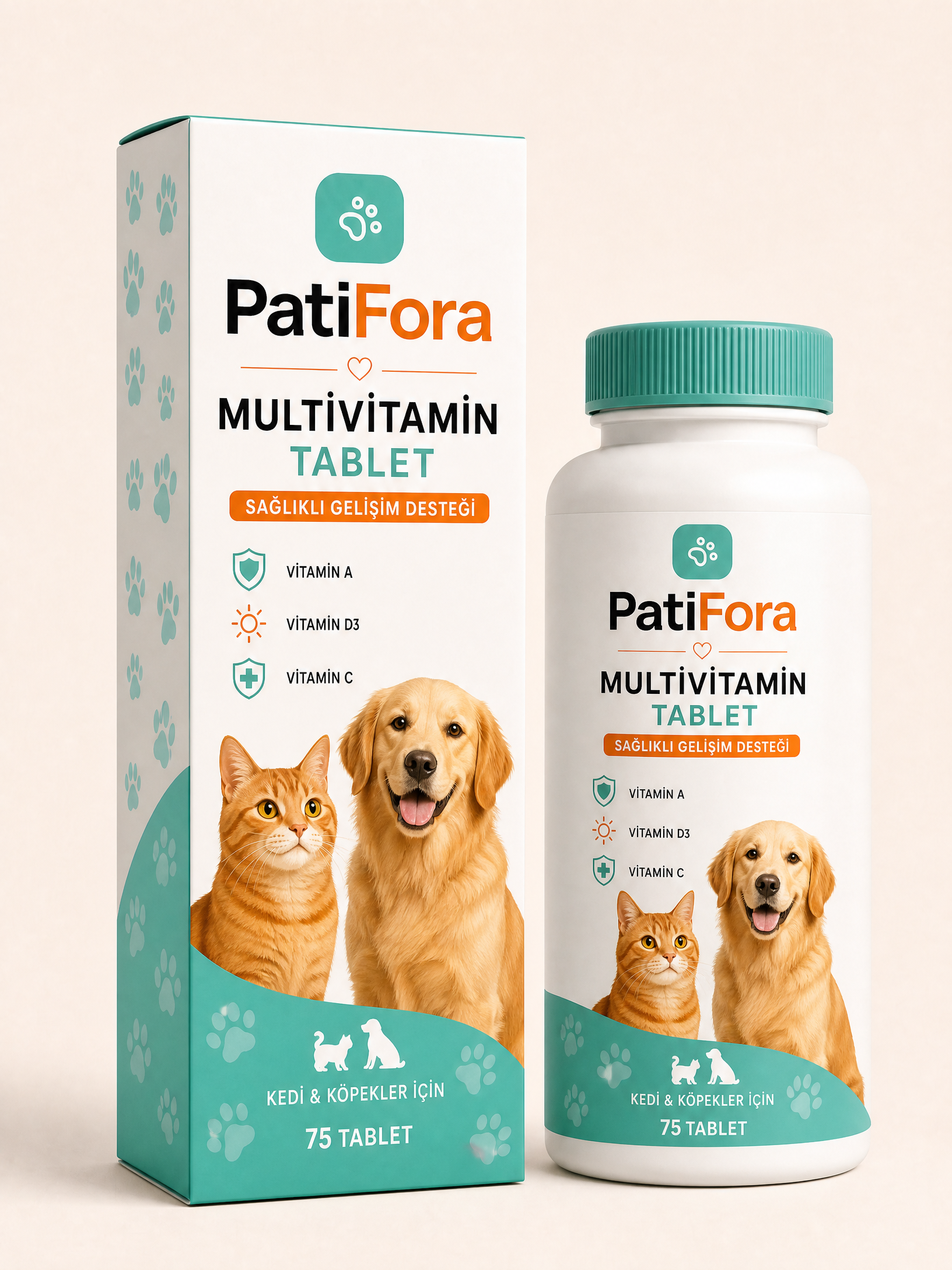PatiFora Multivitamin Support premium 3D packaging