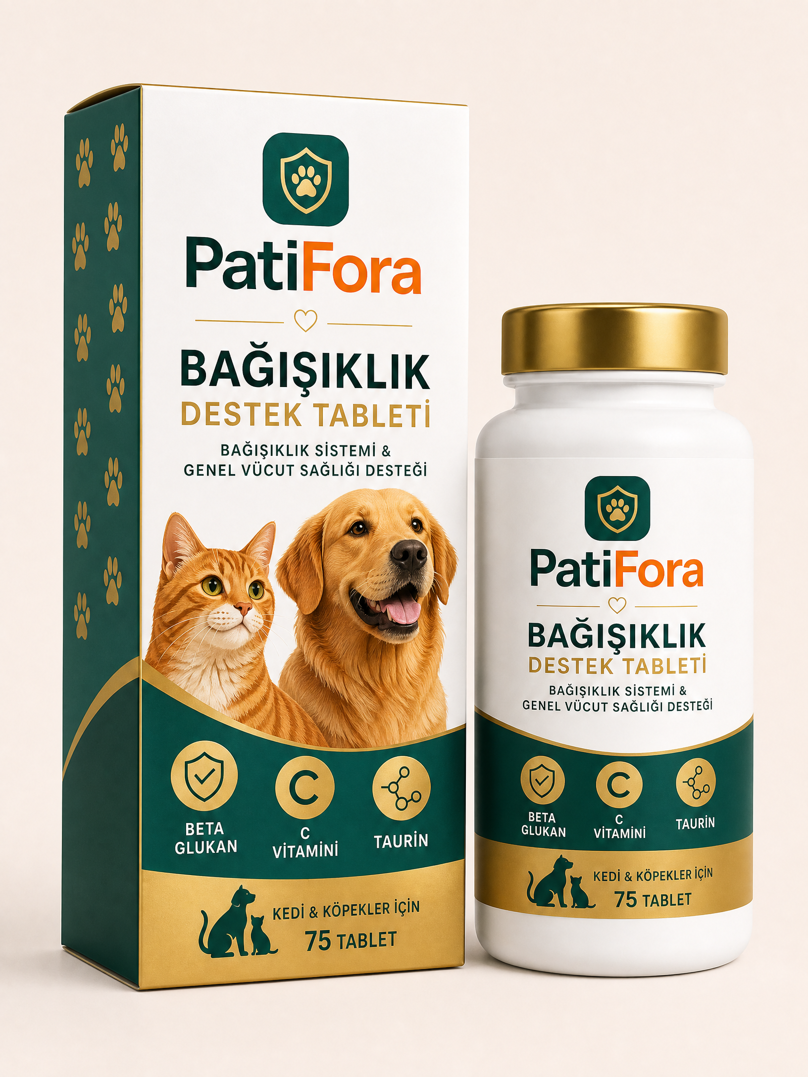 PatiFora Immune System Support premium 3D packaging