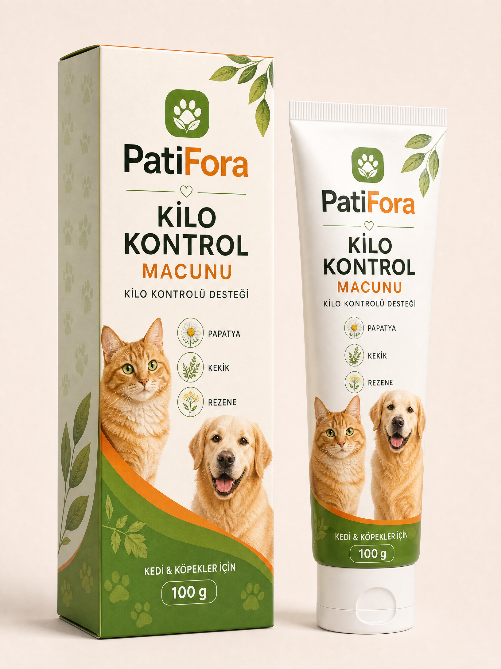 PatiFora Kilo Kontrol Destekleyici premium 3D packaging