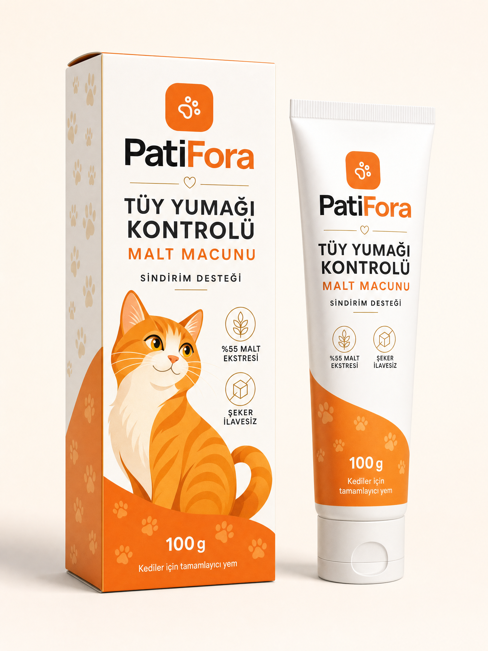 PatiFora Tüy Yumağı Kontrolü Malt Macunu 100 g