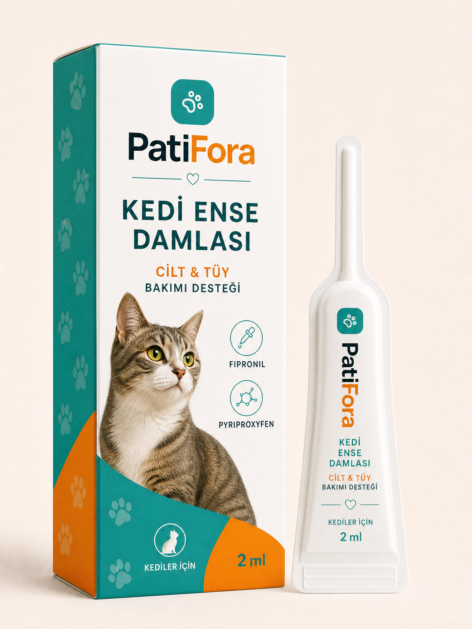 PatiFora Neck Drops for Pets (1-10 kg) - 10-Pack premium 3D packaging