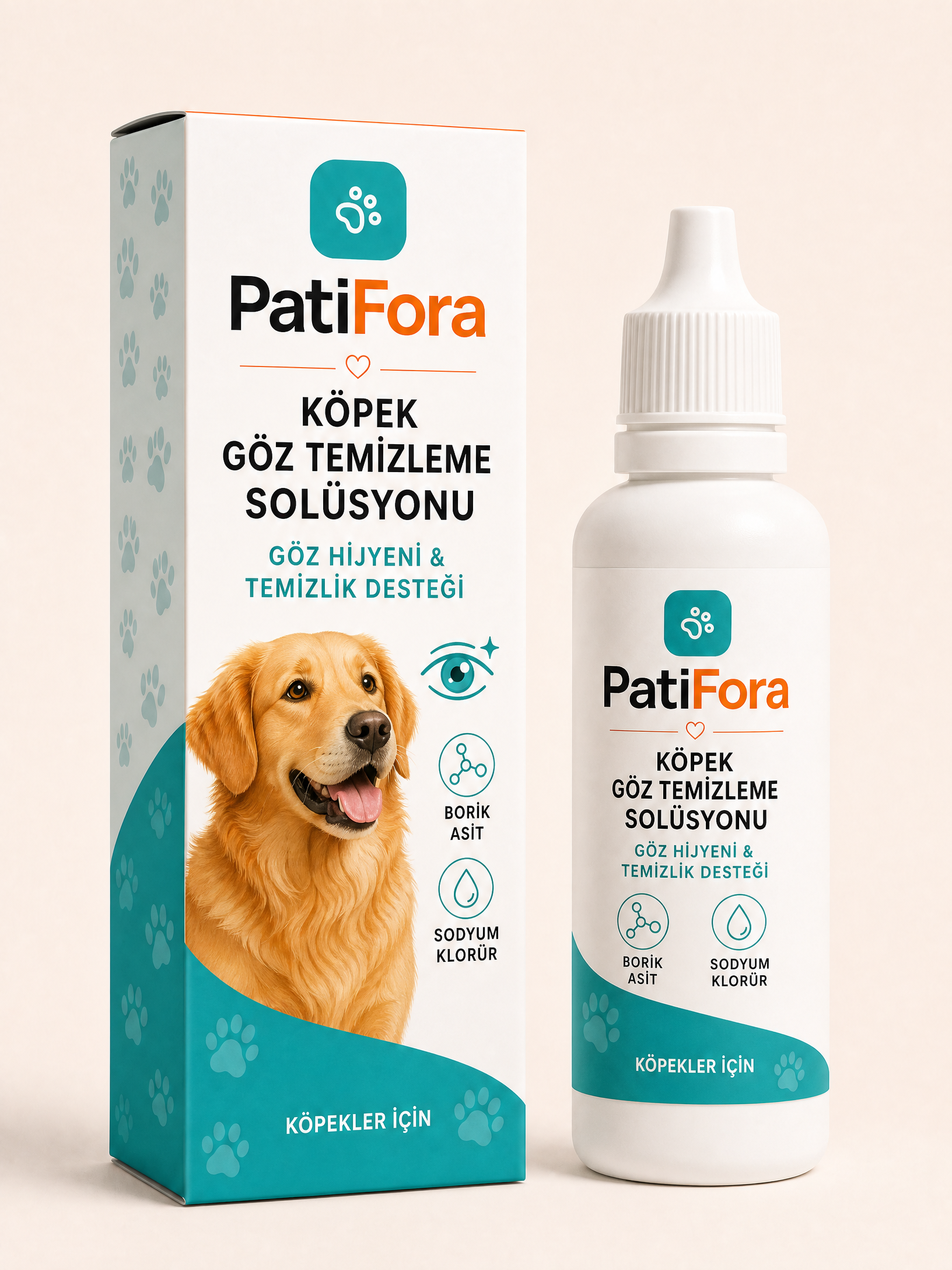 PatiFora Eye Cleaning Solution for Dogs - 50 ml premium 3D packaging