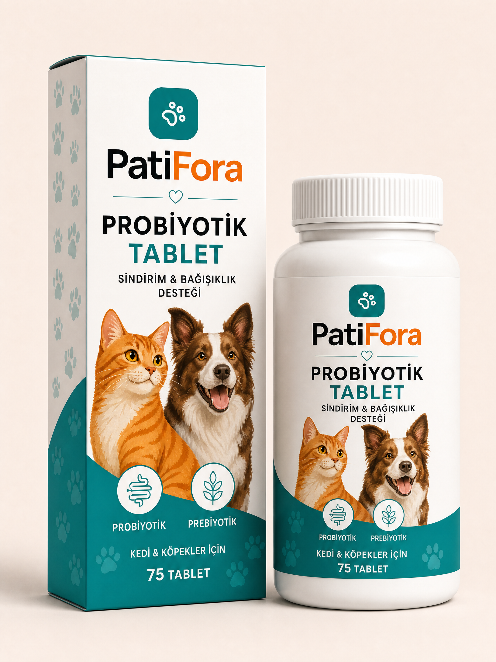 PatiFora Probiotic Gut Support premium 3D packaging
